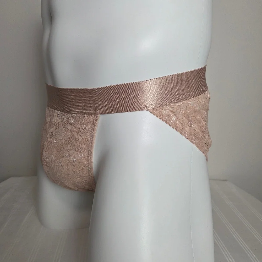 Cosabella Italian Men's Sports Brief Cappuccino Brown Floral Lace Designer L